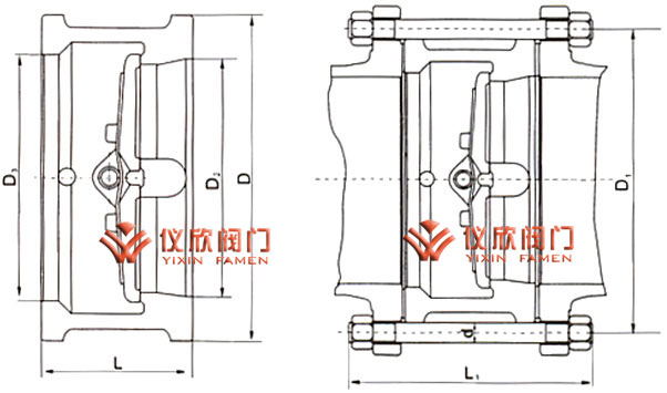 H76對(duì)夾蝶式止回閥